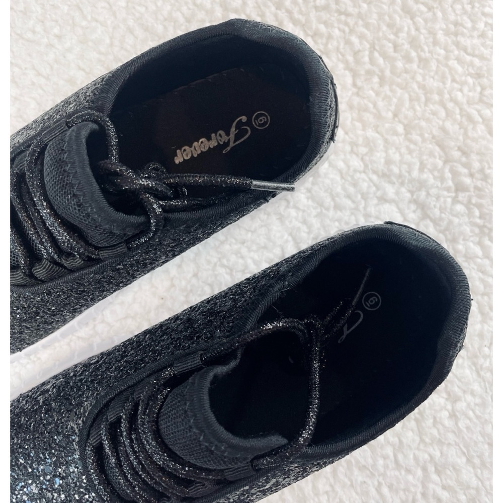 (NIB) FOREVER LINK • Black/White Remy Glitter Lace-Up Sneakers, 6 - Picture 13 of 16